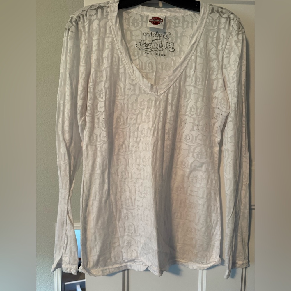 Harley-Davidson long-sleeved sheer t shirt, large